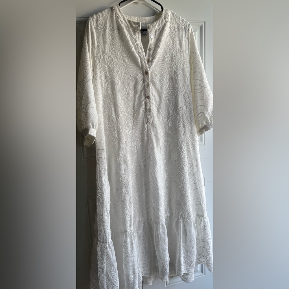 Dainty Jewells White Embroidered Maxi Dress